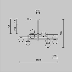 Подвесной светильник Maytoni Nostalgia MOD048PL-09G 1