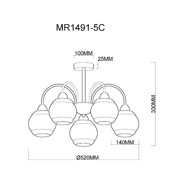 Потолочная люстра MyFar Kris MR1491-5C Фото № 2