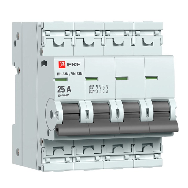Выключатель нагрузки 4P 25А ВН-63N EKF PROxima S63425 Фото № 1