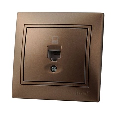 Розетка компьютерная Lezard Mira коричневая 701-3131-139