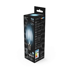 Лампа светодиодная филаментная Gauss E14 9W 4100К прозрачная 103801209 2
