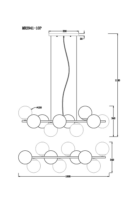 Подвесная люстра MyFar Aerton MR2941-10P изображение 2 Подвесная люстра MyFar Aerton MR2941-10P Фото № 2