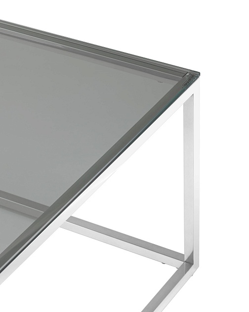 Журнальный стол Stool Group Таун 120*60 прозрачное стекло/сталь серебро УТ000004652 фото 4