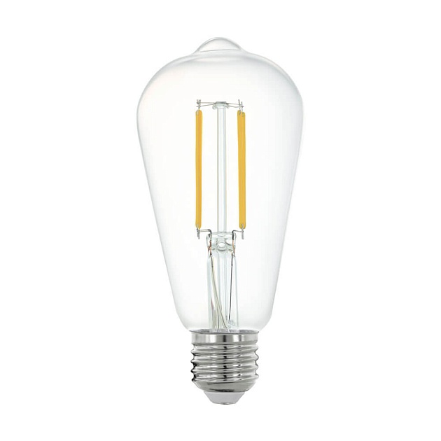 Лампа светодиодная филаментная диммируемая Eglo E27 6W 2700K прозрачная 11862 фото 