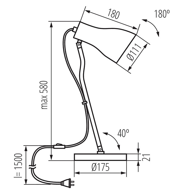 Настольная лампа Kanlux JUSI E27 B 36271 Фото № 4