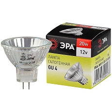 Лампа галогенная ЭРА GU4 20W 2700K прозрачная GU4-MR11-20W-12V-30CL C0027361 2