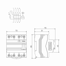 Устройство защитного отключения Werkel 3P+N 25A 30mА АС 6kА W914P256 4690389193156 1
