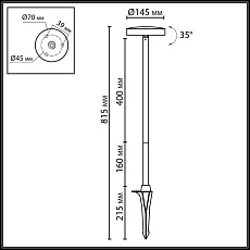 Ландшафтный светильник Odeon Light Disc Nature 7189/6GL 2