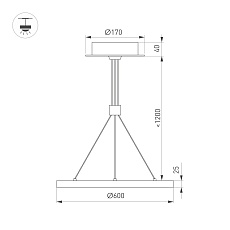 Подвесной светодиодный светильник Arlight SP-Congo-Can-1-R600-36W Warm3000 046233 1