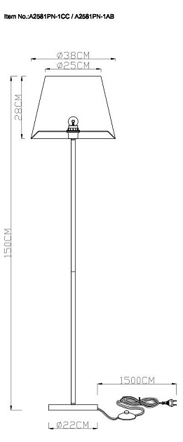 Торшер Arte Lamp Elba A2581PN-1CC Фото № 5