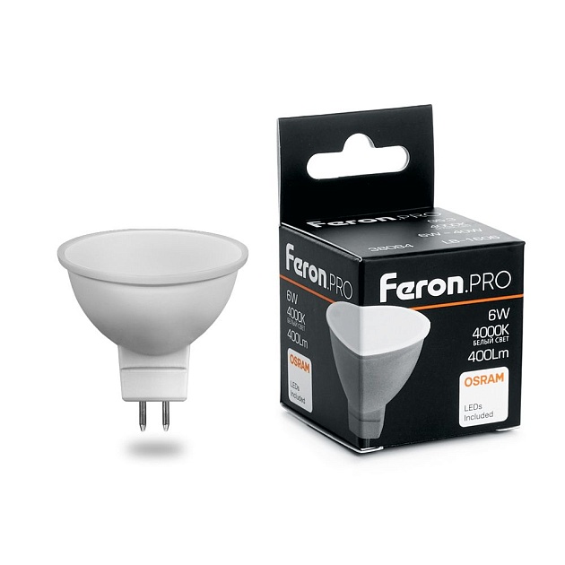 Лампа светодиодная Feron G5.3 6W 4000K Матовая LB-1606 38084 фото 