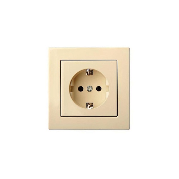 Розетка 2P+E Liregus Epsilon бежевый 28-0661 Фото № 1