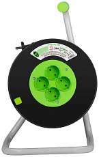 Удлинитель силовой ЭРА GREEN LINE KAT-2x0.75-30m Greenline на катушке пластик 4 розетки без заземления 30м ПВС 2x0.75мм2 Б0065140 2