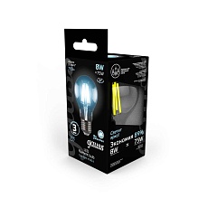 Лампа светодиодная филаментная Gauss E27 8W 4100К прозрачная 102802208 4