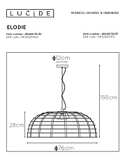 Подвесная люстра Lucide Elodie 45449/76/37 1