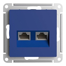 Розетка компьютерная 2xRJ45 Systeme Electric AtlasDesign кат. 5Е аквамарин ATN001185 1
