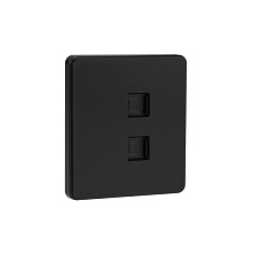 Розетка ROUND компьютерная двойная RJ45+RJ45 кат6 с/у оникс KRANZ KR-78-0725-3 3
