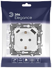 Розетка ЭРА Elegance 14-4108-01М 2P+E 16A-250В со шторками с USB type-A+C 5В-3А белый матовый Б0067710 3
