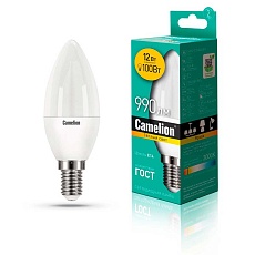 Лампа светодиодная Camelion E14 12W 3000K LED12-C35/830/E14 13687