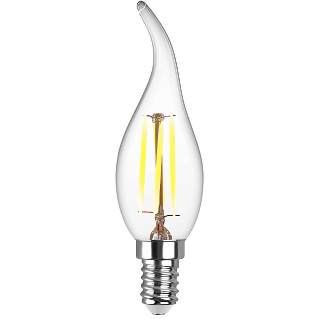 Лампа светодиодная филаментная REV FC37 E14 7W нейтральный белый свет свеча на ветру 32496 6 фото 2