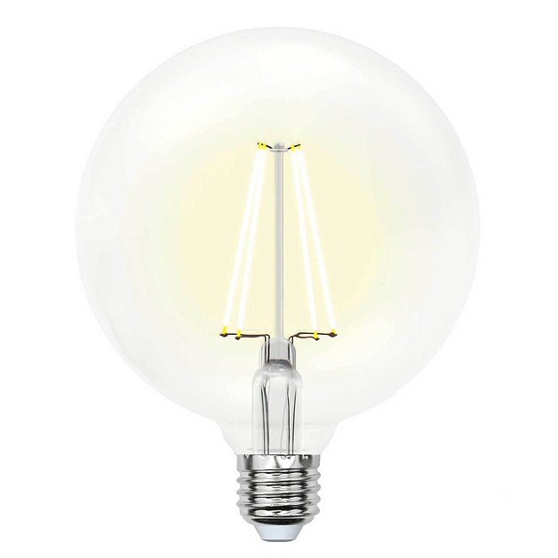 Лампа светодиодная филаментная Uniel E27 10W 4000K прозрачная LED-G125-10W/NW/E27/CL PLS02WH UL-00004859 фото 
