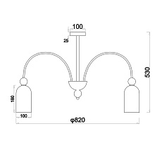 Потолочная люстра Escada ODE 686/8PL Copper 1