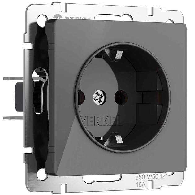 Розетка с заземлением Werkel графит акрил W1171044 4690389197505 изображение 1 Розетка с заземлением Werkel графит акрил W1171044 4690389197505 Фото № 1