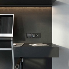 Выключатель Werkel Hammer двухклавишный с подсветкой черный W1220108 4690389162374 2