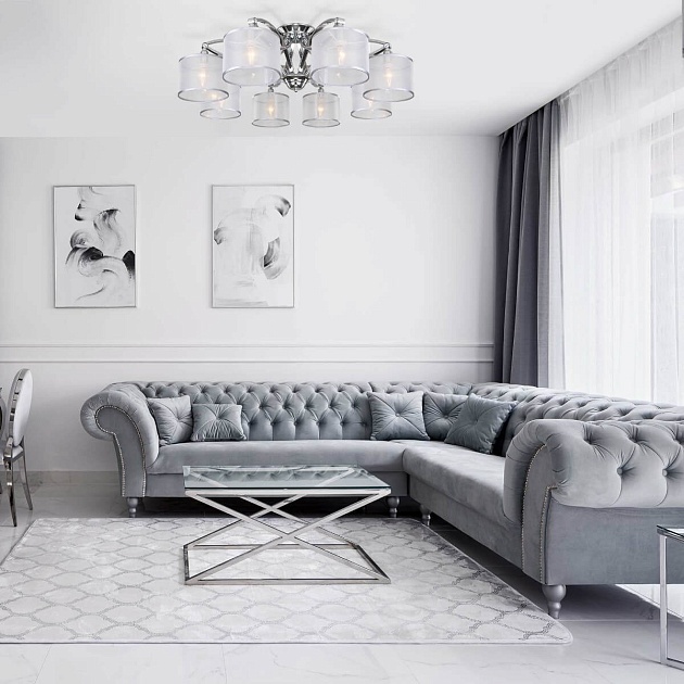 Потолочная люстра Eurosvet Fabiola 60124/8 хром Smart изображение 3 Потолочная люстра Eurosvet Fabiola 60124/8 хром Smart Фото № 3