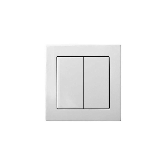 Выключатель двухклавишный Liregus Epsilon белый 28-003 Фото № 1