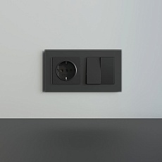 Рамка Werkel Senso на 2 поста черный, стекло soft-touch W0023108 4690389200373 2