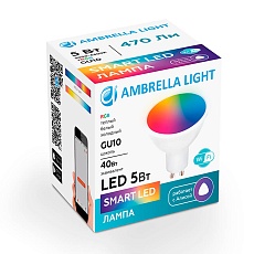 Светодиодная лампа Ambrella light 207500 Smart LED MR16 5W+RGB 3000K-6400K 220-240V 1