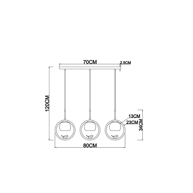 Подвесной светильник Arte Lamp Caprice A4182SP-3BR Фото № 2