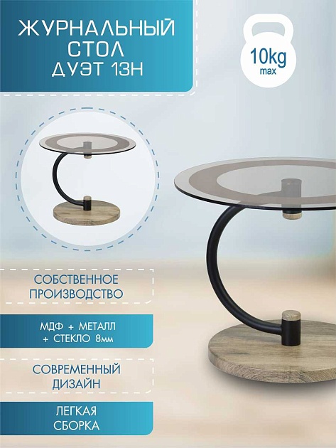 Журнальный стол Мебелик Дуэт 13Н 007247 изображение 4 Журнальный стол Мебелик Дуэт 13Н 007247 Фото № 4