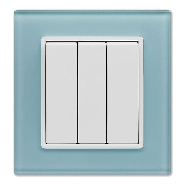 Выключатель трехклавишный Vesta-Electric Exclusive Blue голубой FVK050107SIN изображение 1 Выключатель трехклавишный Vesta-Electric Exclusive Blue голубой FVK050107SIN Фото № 1