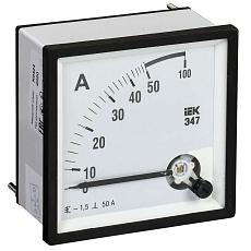 Амперметр аналоговый Э47 50А класс точности 1,5 72х72мм IEK IPA10-6-0050-E