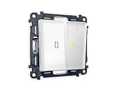 Комплект механизма 2-кл проходного выключателя AMBRELLA VOLT с подсветкой 3200K ALFA Белый глянец QUANT (AP1040, VM120, G22Y)