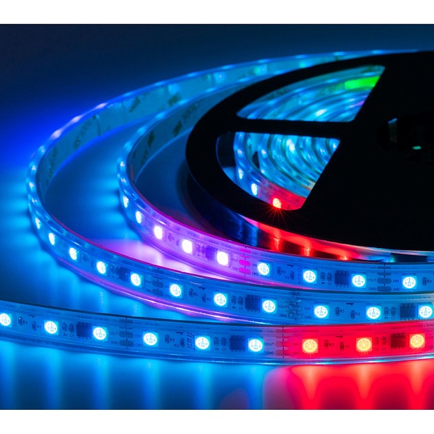 Лента светодиодная герметичная ELFLED 300SMD, 12В, IP66, 5м, RGB SPI WS2811 ELFLED-12300-IP66-RGB SPI Фото № 1