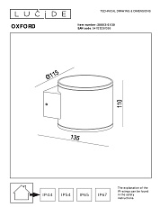 Уличный настенный светильник Lucide Oxford 28803/01/30 1