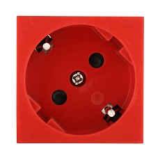 Розетка LK Studio с заземляющими контактами, с защитными шторками, 16 А, 250 В, под углом 45 градусов (красный) LK45 851207-1
