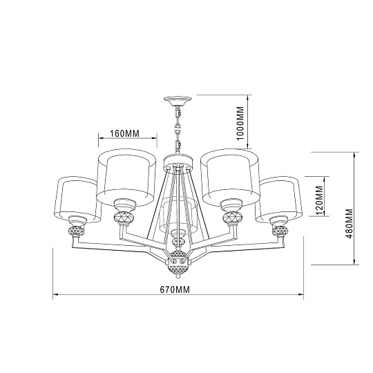 Подвесная люстра Vele Luce Lotus VL1054L05 изображение 6 Подвесная люстра Vele Luce Lotus VL1054L05 Фото № 6