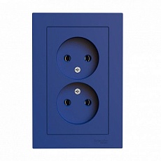 Розетка двойная 2К Systeme Electric AtlasDesign 16A 250V аквамарин ATN001120 1