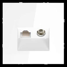 Розетка телевизионная встраиваемая S70 TV+RJ45 кат. 6, (белый глянцевый) Voltum VLS060701 4