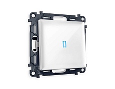 Комплект механизма 1-кл проходного выключателя AMBRELLA VOLT с подсветкой 10000K ALFA Белый глянец QUANT (AP1020, VM105, G29B)