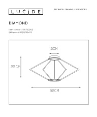 Потолочный светильник Lucide Diamond 73107/52/02 1