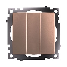 Выключатель трехклавишный Stekker Катрин GLS10-7108-02 шампань 49174