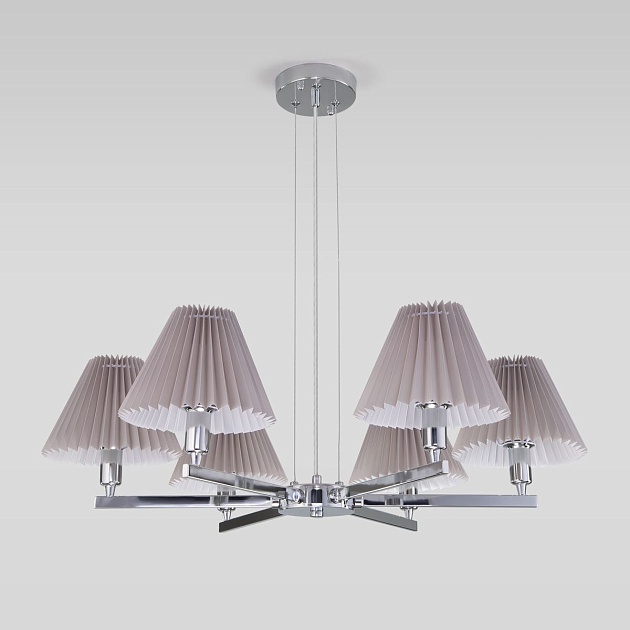 Подвесная люстра Eurosvet Peony 60136/6 хром/серый изображение 1 Подвесная люстра Eurosvet Peony 60136/6 хром/серый Фото № 1