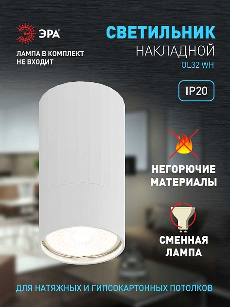 Настенно-потолочный светильник ЭРА OL32 WH Б0056377 изображение 2 Настенно-потолочный светильник ЭРА OL32 WH Б0056377 Фото № 2