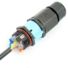 Соединитель-коннектор LD540 разъемный с замком 3-контактный, с пружинным контактом IP68, черный 49193 4