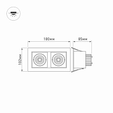 Встраиваемый светодиодный светильник Arlight CL-Kardan-S180x102-2x9W Warm 024127 4